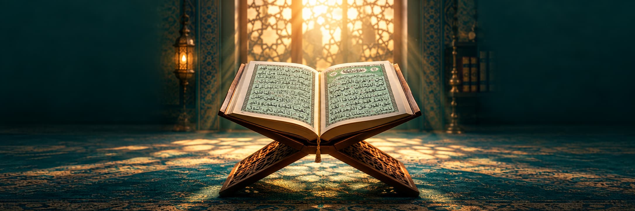 Holy Quran open on a stand